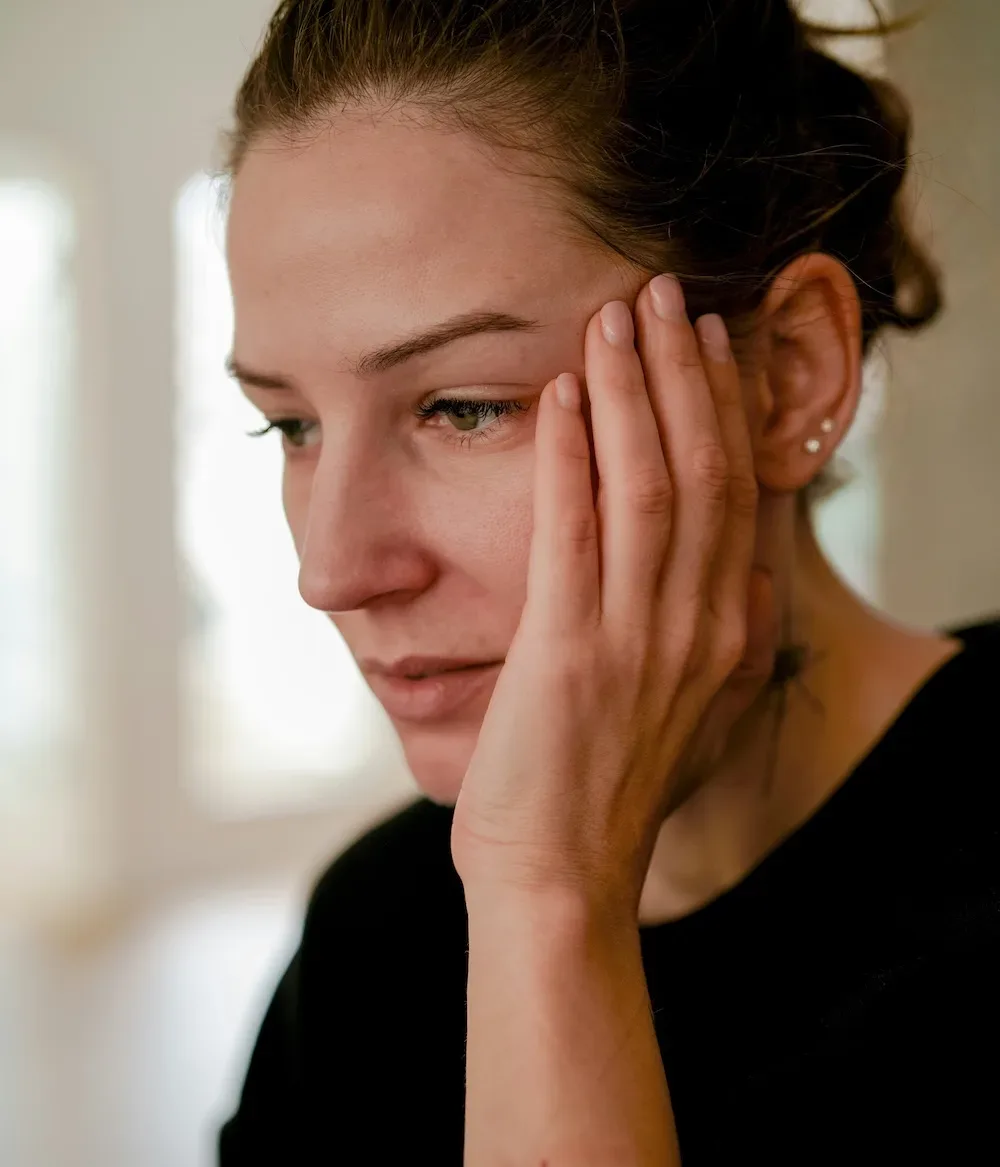 Anxious woman patient waiting for nurse