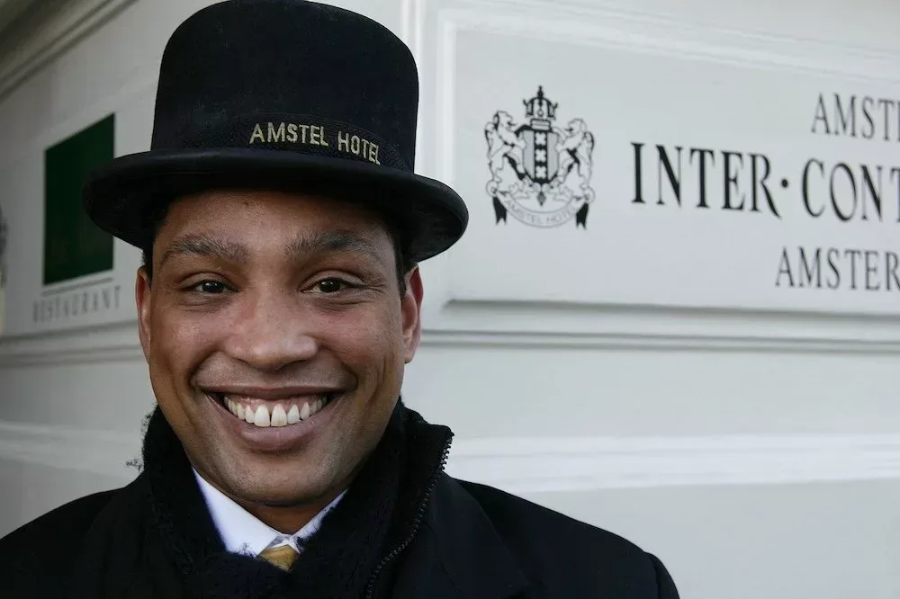 doorman smiling