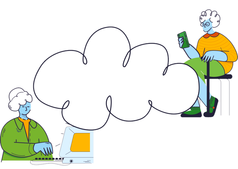 Care coordinator and health plan member illustration